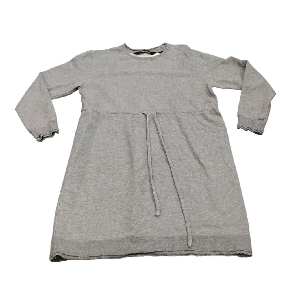 Norma Kamali Sweatshirt Dress Womens M Gray Heather Drawstring NK110605